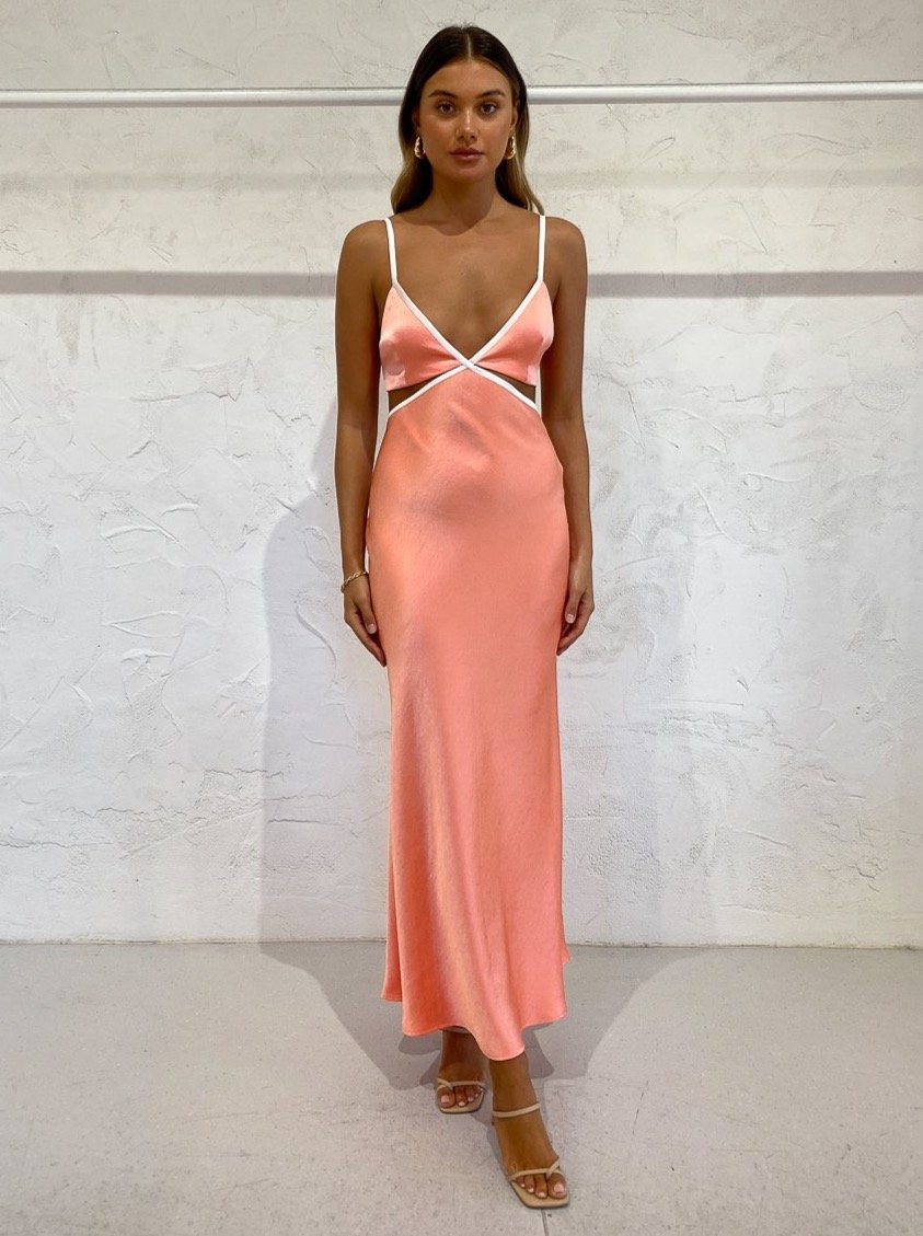 Veronique Maxi Dress in Coral - Bec + ...